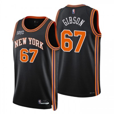 New York Knicks #67 Taj Gibson Men's Nike Black 202122 Swingman NBA Jersey - City Edition Men's